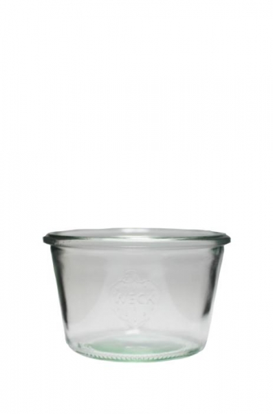 WECK-Sturzglas 1/4 Liter/370ml nieder, Mündung 100mm  Lieferung ohne Deckel, Gummi und Klammern, bitte separat bestellen!